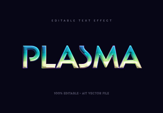 Colorful 3D Plasma Text Effect Glossy Futuristic Gradient Font
