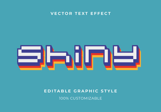 White Retro Text Effect 3D Blocky Pixel Font