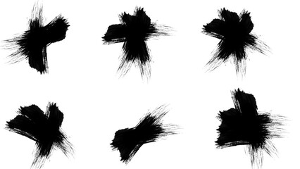 Black Brush Stroke Set