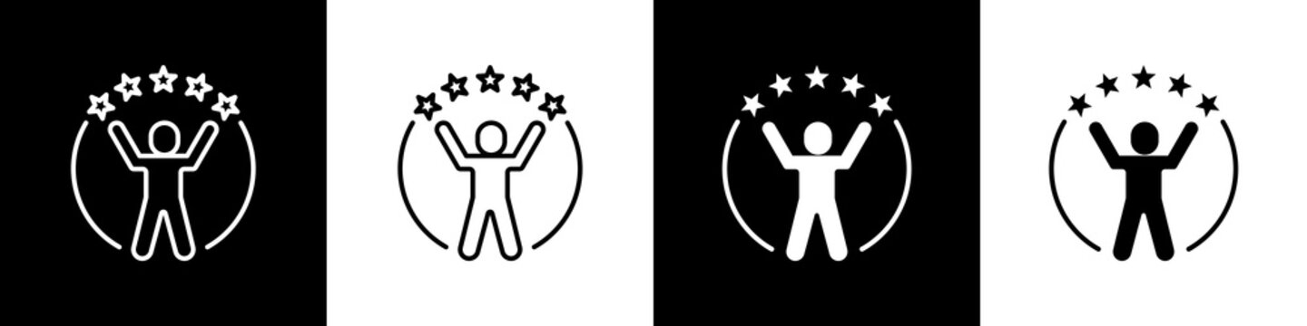 Confidence Icon With Variatif Black White Minimal Style