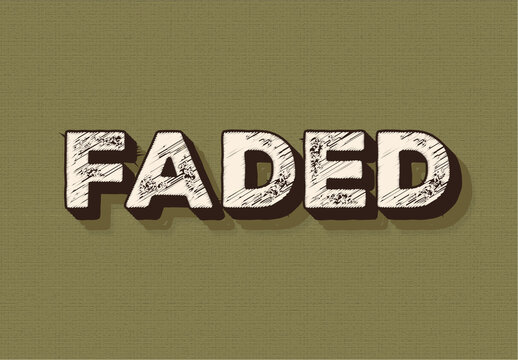 Beige Distressed Old Text Effect 3D Grunge Vintage Bold Font