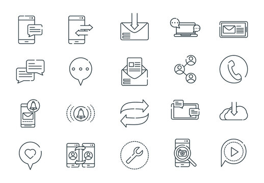 Black Instant Messaging Icons Set