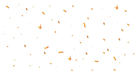 Golden Confetti and Star Burst Celebration Decoration for Party, Holiday, or Victory Theme.