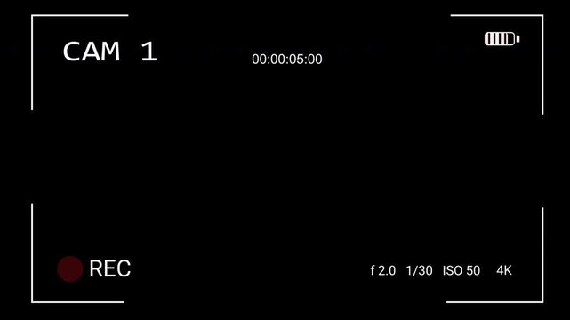 Camera 1 or CAM 1 Surveillance Camera Footage Overlay Animation with Alpha Channel, hacking or hacker, ideal for content to simulate reviewing security footage, documentary or other creative projects.