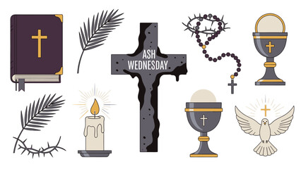 Ash Wednesday religious symbols and cross 1