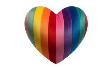 Rainbow heart icon isolated on transparent background