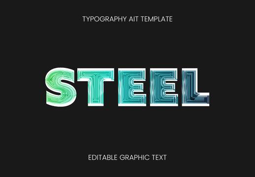 Green And Blue Modern Chrome Text Effect Liquid Melt Font