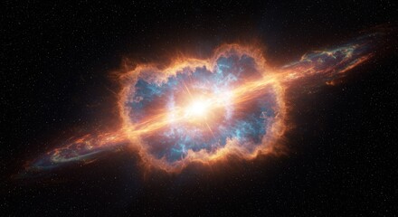 Obraz premium Glowing Supernova Explosion Illuminating the Cosmic Void