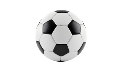 Classic black and white soccer ball isolated on a dark background