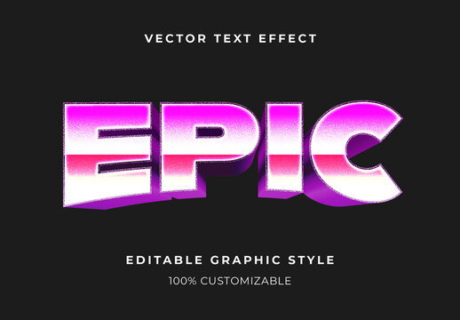 Pink And White 80&rsquo;s Lighting Metallic Text Effect 3D Chrome Bold Font