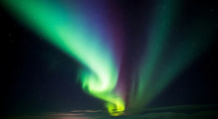 Aurora Borealis in the Night Sky
