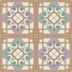 Vintage Ornamental Geometric Seamless Tile Pattern Design