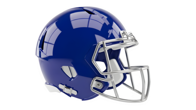Shiny Blue American Football Helmet Isolated on Black Background - Powered by Adobe