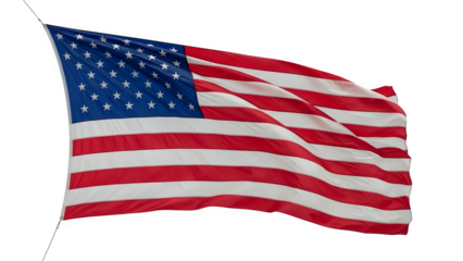 Patriotic American flag with stars and stripes waving on black background