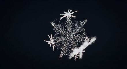 Snowflake on black background