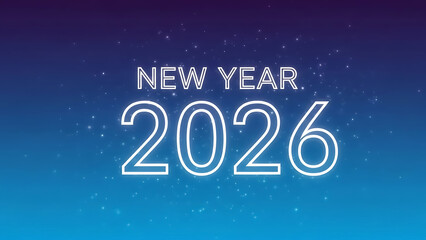 New Year 2026 celebration with sparkling background and text.