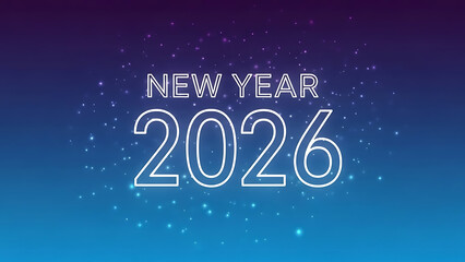 New Year 2026 Celebration with Sparkling Stars Background