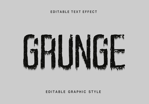 Black Melting Grunge Text Effect Dripping Distressed Font