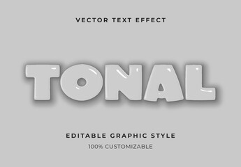 Gray Shaded Text Effect Glossy Bubble Smooth Font