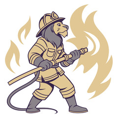 Firefighter Lion Hero 1