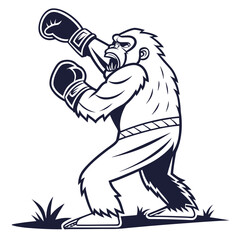Boxer Gorilla Knockout Pose