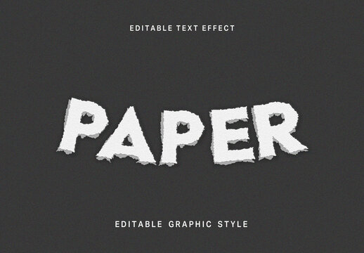 White Cut Out Paper Text Effect Ripped Craft Font