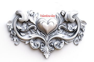 Valentine day heart decoration isolated on white background