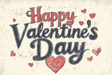 Happy valentine's day text isolated on white background