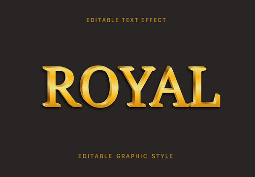 Yellow Regal Gold Text Effect 3D Classic Royal Font