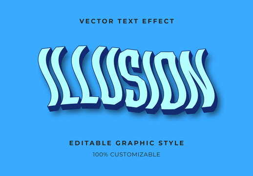 Light Blue Wavy Text Effect 3D Flowing Bold Font