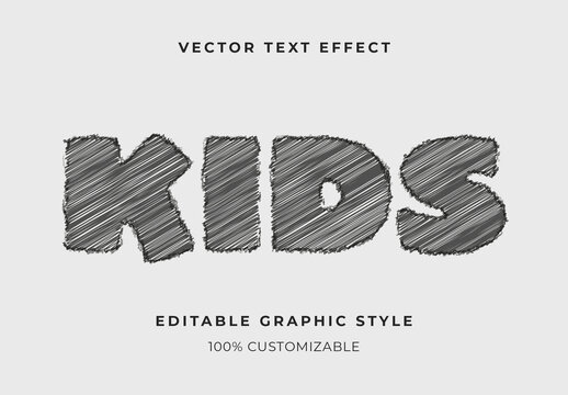 Gray Pencil Drawing Text Effect Scribble Bold Font