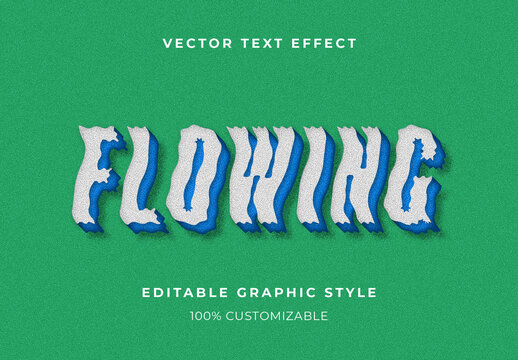 White Wavy Text Effect 3D Grany Liquid Flowing Font
