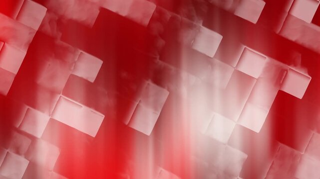 Dynamic abstract motion background featuring red and white gradient colors with tiled blocks creating a sense of depth and movement. Ideal for celebrations, new year, and holiday themes.