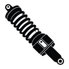 motorcycle shock absorber line art silhouette vector illustration