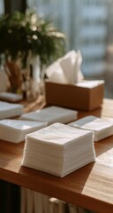 Elegant Tissue Display - A Study in Light and Texture.