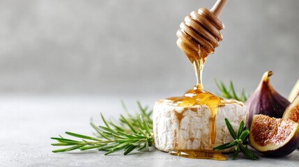 Honey Drizzled Brie with Figs and Rosemary - A Culinary Delight.