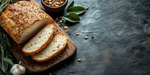 fresh homemade bread on a chopping board