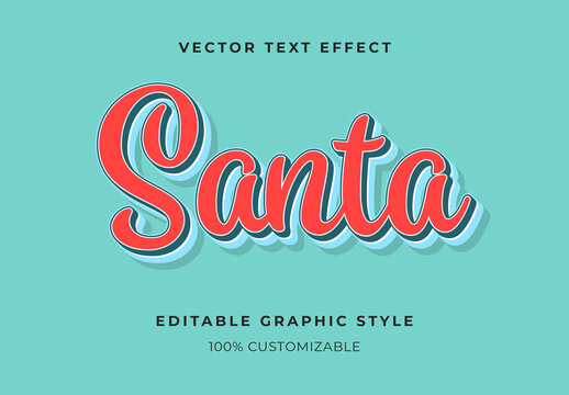 Red 3D Christmas Text Effect Script Layered Font