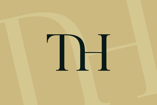 TH or HT letter logo icon design. Classic style luxury initials monogram.