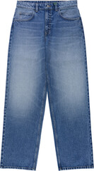 Classic blue denim jeans isolated on transparent background