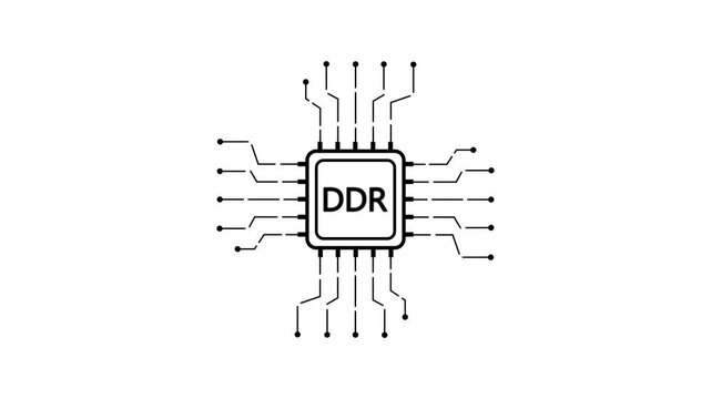 Double Data Rate Memory Chip with Circuit Board and D R Label computer hardware technology