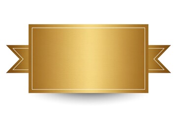 A gold award ribbon with a blank space for a winner's name or title on a white background
