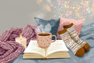 Cozy home hygge set. Magical calmness.