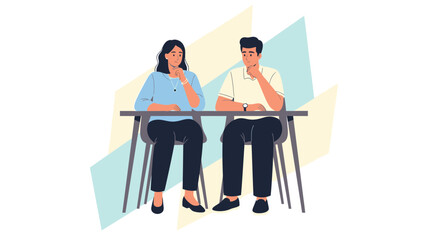 Fototapeta premium business meeting with two professionals engaged in discussion at a conference table