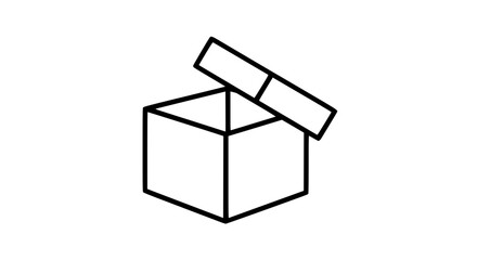 Plain empty box black white icon 
