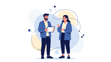 Modern professional team communication with digital tablet and smartphone collaboration in an