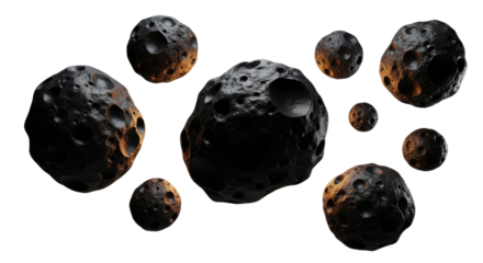 Asteroids in space transparent background cutout png
