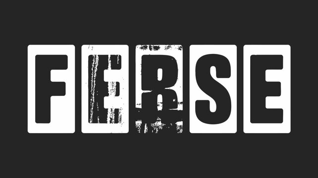 Distressed FERSE text on black background with grunge effect