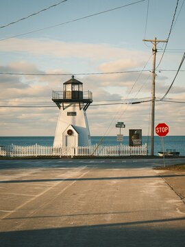 Olcott Lighthouse on Lake Ontario in Olcott, New York