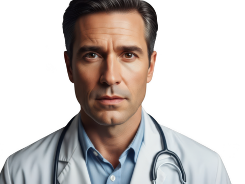 Doctor isolated on transparent background - Powered by Adobe
